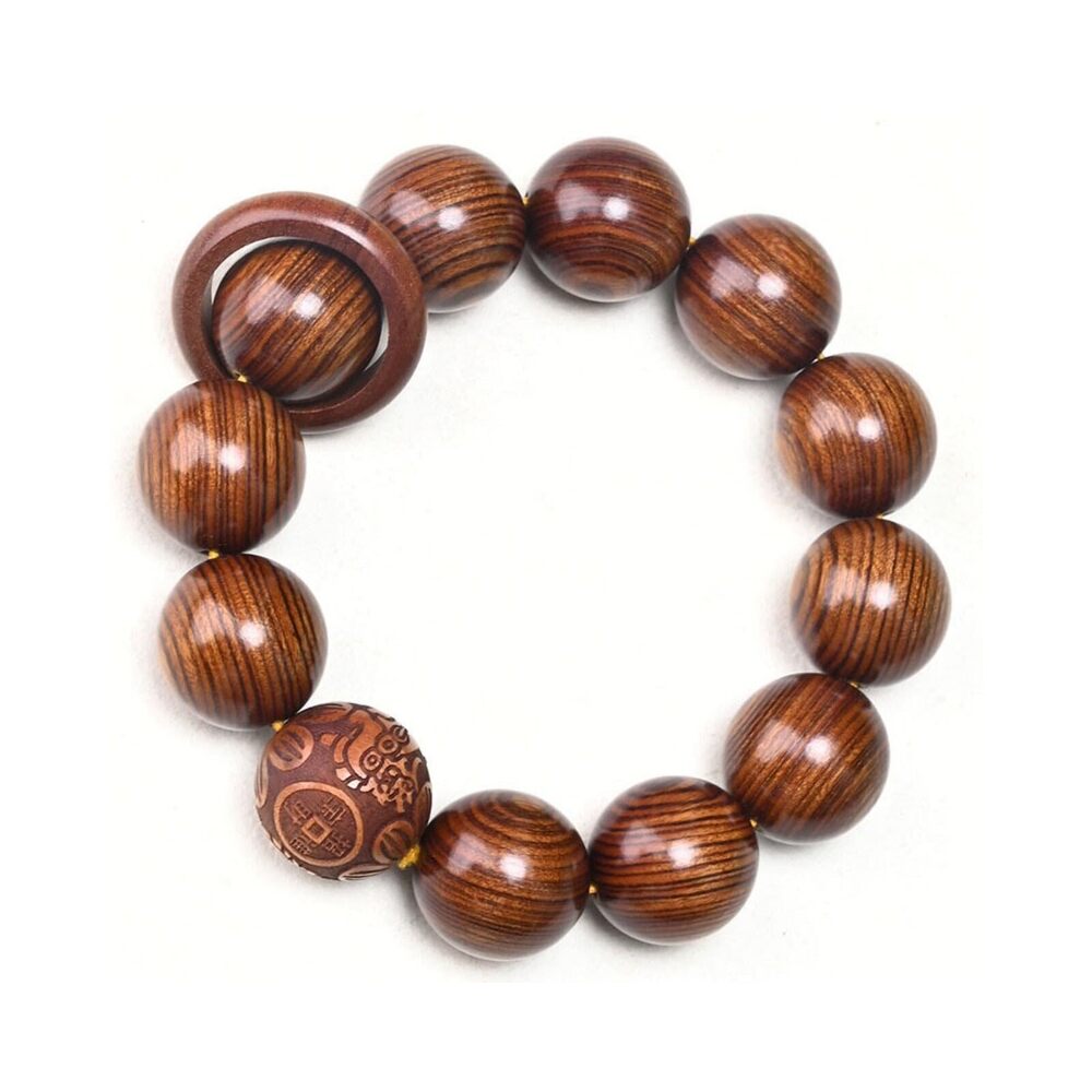3424 Traditional Wooden Prayer Beads Large Round Beads Bracelet